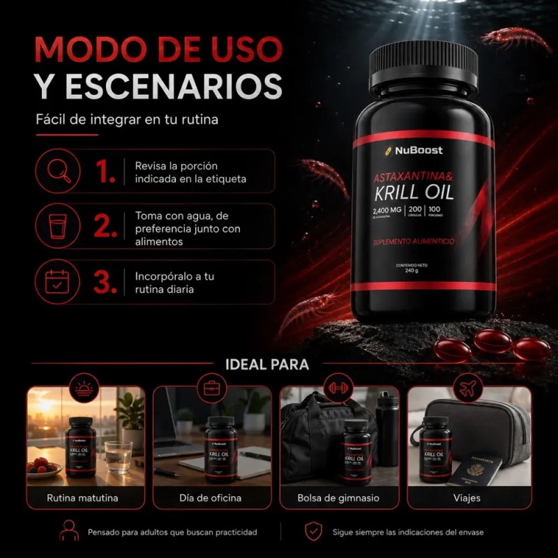 Krill Oil Con Astaxantina 2400 Mg 200 Cápsulas