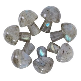 Lovionus89 Lovionus89 7Pcs Crystal Mushroom Sculpture Stone Statue Figurine, Hand Carved Gemstone Mushrooms Crafts Healing Chakra Decor, Moonstone