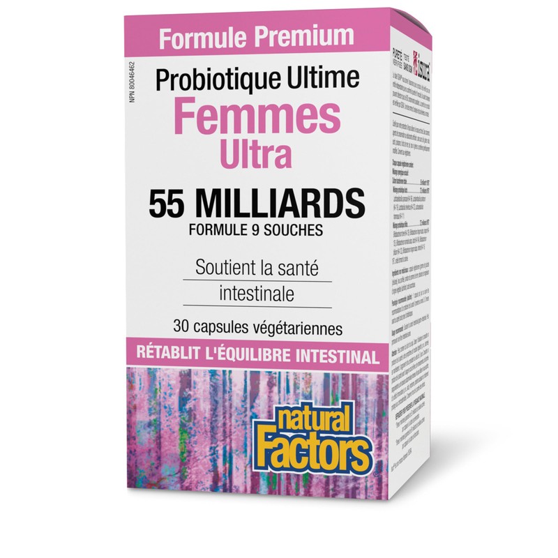 Natural Factors Women's Ultra Probiotic, 55 Billion, 9-Strain Formula, 30