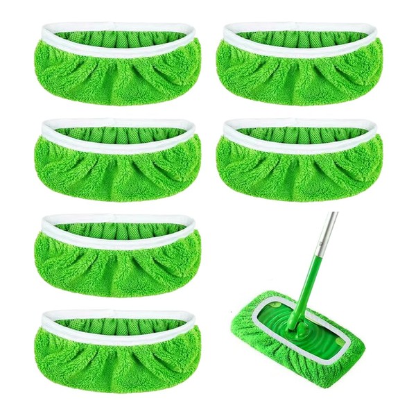 YZROHYI Pack of 6 Reusable Wipes for Swiffer, Wet Floor