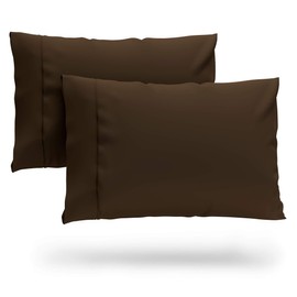 Cosy House Collection Premium Rayon Derived from Bamboo Pillowcase Set of 2 - Ultra Soft, Cooling & Breathable Bedding (King, Chocolate)