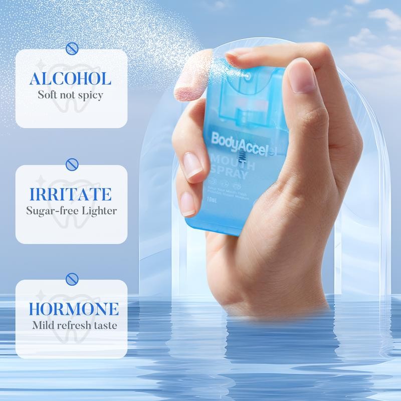 BodyAccel Mouth Spray，Portable, Spearmint Flavor, 2 x 10mL Oral