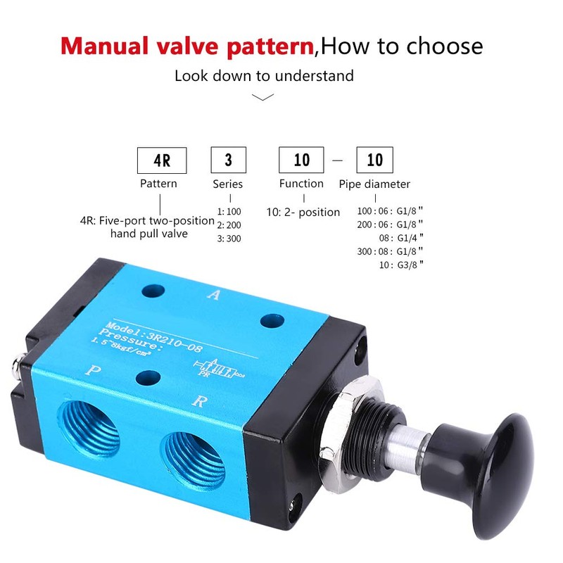 Pneumatic 2-Position 3-Way Air Hand Lever Valve 1/4 Inch Compressed