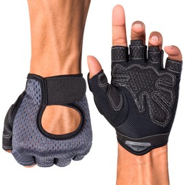 MELLIEX Fitness Gloves for Men and Women, Non-Slip Gym Gloves, Breathable Training Gloves with Microfibre Fabric for Weightlifting, Bicycle, Gym, Strength Training, Crossfit, Grey (M)