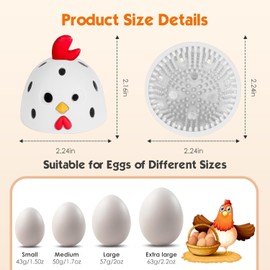 Egg Brush Cleaner, Egg Cleaner Scrubber for Fresh Eggs, Cute Chick Shaped Silicone Egg Washer, Reusable Multipurpose Washing Egg Tool for Fruits and Vegetables(White/Grey)