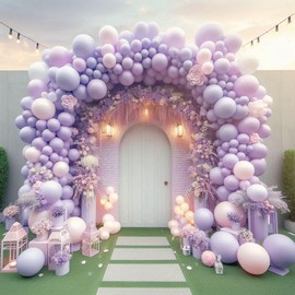 Light Purple Balloons - Pack of 15 x 12 Inch Pastel Purple Balloons for Kids Party, Birthday & Wedding Decorations