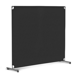 Steel-AID 72-inch Rolling Privacy Room Divider - Freestanding Office Wall Partition with Non See-Through Blackout Screen - Sturdy & Durable Iron Frame - Rolling Wheels - Black, White, Gray & Blue