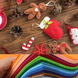 Hoiumlz Felt Sheets for Crafts 40PCS Felt Fabric Sheets Craft Kit Small Felt Squares Paper Assorted Colors DIY Patchwork Sewing School Projects Decoration Nonwoven 1mm Thick (4 * 4 inch)