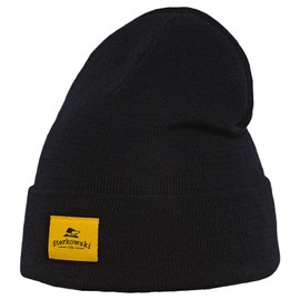 Sterkowski Brass Monkey Knitted Hat Merino Wool Winter Hat for Men and Women Warm Beanie Wool Hat, black