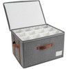 Stemware Storage Cases,Wine Glass Storage Box,with Dividers, Holds 12 Red