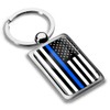 Biomar Labs® 3D Metal Thin Blue Line USA Flag Keyring