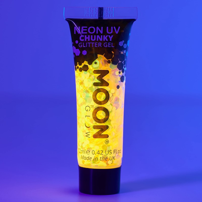 Moon Glow Neon UV Glitter Gel for Face and Body,