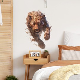 RoyoLam Running Leopard Wall Decals Removable Animal Vinyl Stickers for Nursery Living Room and Gym Jungle Theme Decor Peel and Stick Wall Art