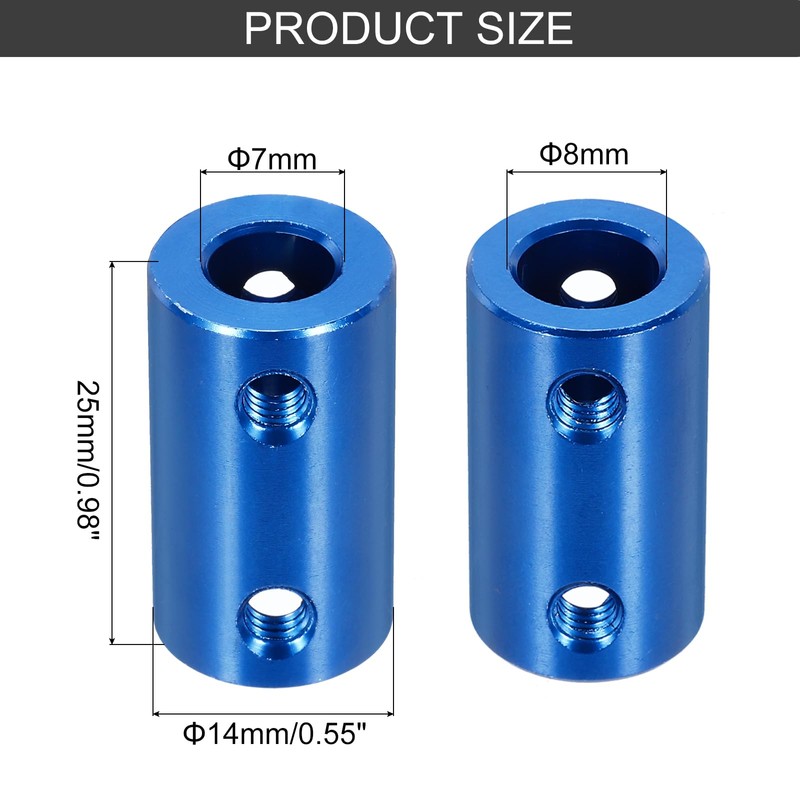 MECCANIXITY Rigid Screw Coupling 7mm to 8mm Shaft Coupler Connector