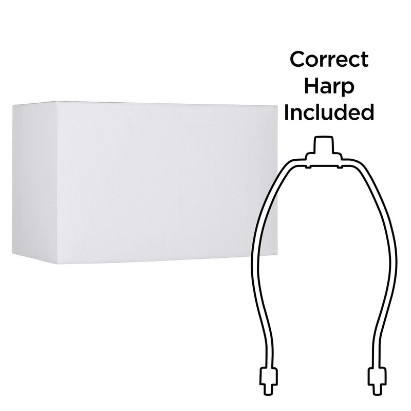 White Large Rectangular Hardback Lamp Shade 16" Wide x 8"