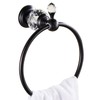 Kabter Crystal Series Brass Bathroom Hand Towel Ring,Black