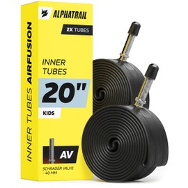 20 Inch Inner Tube Schrader Valve 20 x 1.75–2.40 BMX, 2 Pack – Alphatrail AirFusion Kids Bike Tube AV 40 mm for 20 x 1.95, 20 x 2.125, ETRTO 47–62-406, Children's Bicycle & Folding Bike