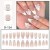 Bow Press on Nails Acrylic Almond Fake Nails with Peal