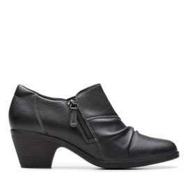 Clarks Women's Emily2 Braley Ankle Boot, Black Leather, 9
