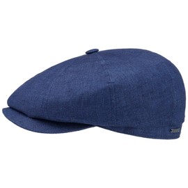 Stetson Hatteras Classic Linen Flat Cap Women/Men (55-62 cm) - Made in the EU - Made in the EU - Made of 100% Linen - Lined with Cotton - Temperature and Moisture Regulating - Summer/Winter, Mottled