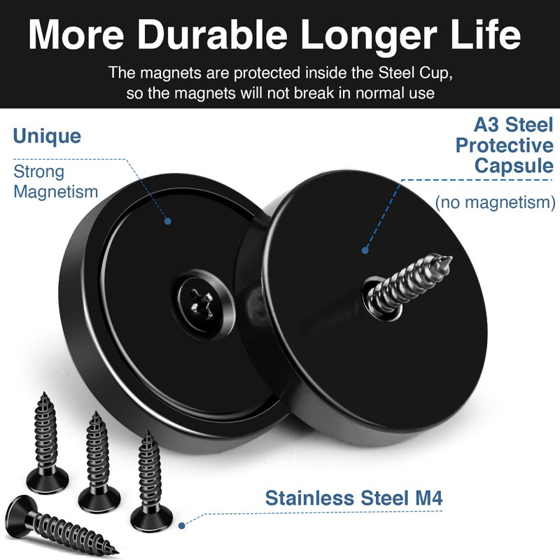 MIKEDE Strong Magnets with Holes, 100LB+ Strong Neodymium Magnets with