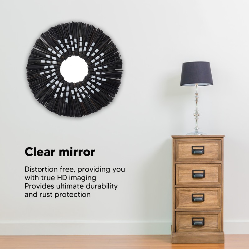 Seagrass Wall Mirror Hand Woven Decorative Round Seagrass Hanging Mirror