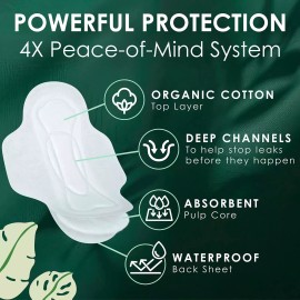 L. Ultra Thin Organic Cotton Regular Pads with Wings, 112 ct.