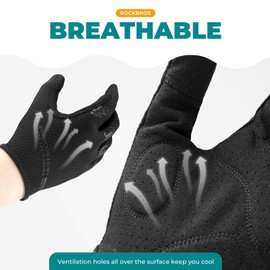 ROCKBROS Cycling Gloves for Spring and Summer Full Finger Touchscreen Bike Gloves for Men and Women - Mountain Bike and Road Bike