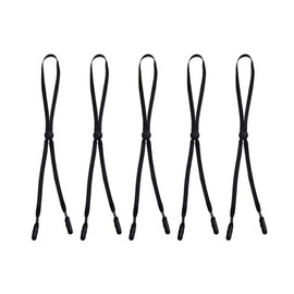 QHAJRYYC 5 Pcs Adjustable Hat Strap Clips, Hat Chin Cord, Anti-Lost Cap Strap Clips for Golfing, Fishing, Boating, Sailing (Black)
