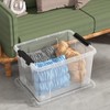 Morcte 4-Pack Clear Plastic Storage Box with Lid and Wheel,