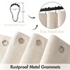 MIULEE 84" Long Scalloped Shower Curtain Linen Textured with 12