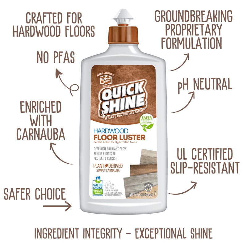 Quick Shine Hardwood Floor Clean + Polish Mop Kit w/