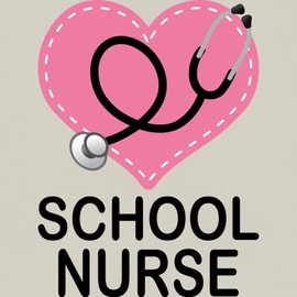 CafePress School Nurse Stethoscope Heart Canvas Tote Top Zipper Closure