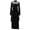 Insgoth Gothic Victorian Maxi Dresses Long Bell Sleeve Slit Goth