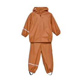 Celavi Unisex Children's Basic Recycle PU Rainwear Set, Amber Brown