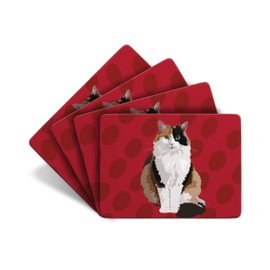 Tort Cat - Set of 4 Table Mats - Leslie Gerry Animal Gifts