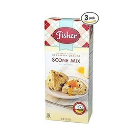 Fisher All Natural Cranberry Orange Scone Mix, 12 Ounces, Pack of 3