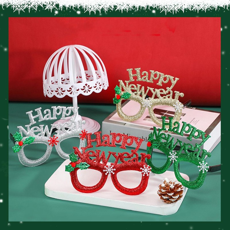 Ymxil Pack of 4 Happy New Year Glasses, Glitter 2024