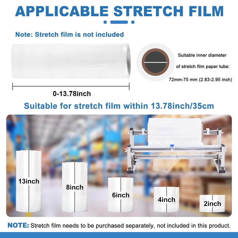 Consfly Stretch Film Wrap Dispenser with Cutter, 13.78 inch Table