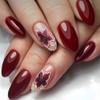 Fall Press on Nails Almond Shape Fake Nails Full Cover