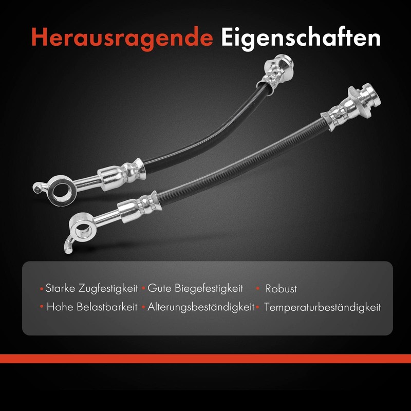 Frankberg 2 x Brake Hoses Rear Left Right Outer Compatible