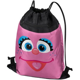 LOGOVISION Sesame Street Abby Cadabby Face Drawstring Backpack Sports Bag Sackpack 17" x 13", Perfect for Gym, Yoga or Practice