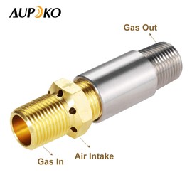 Aupoko Liquid Propane Gas Fire Pits 1/2" Air Mixer Valve, LP Mixer Valve with High Capacity 90K BTU and Stainless Steel, 1/2" Female and Male Thread, Fits for Outdoor DIY Propane Fire Pit