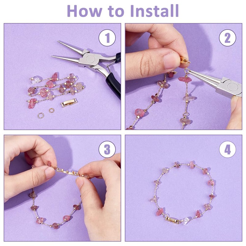 SUPERFINDINGS Pack of 20 2 Colours Brass Folding Over Clasps