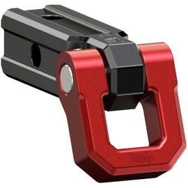 RENO Shackle Hitch Receiver, 2" Receiver Towing Mount with 3/4" D-Ring Shackle Combo kit - Heavy Duty 45,000 lbs Compatible with Trucks Off Road SUV 4x4 Vehicle Towing Recovery (Aluminum, Red)