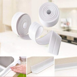 Bathtub Wall Caulk Strip PE Self Adhesive Waterproof Sealing Tape Strip Caulk Sealer Decorative Trim for Kitchen Bathroom Shower Toilet Wall Corner 38mm*3.2m (White)
