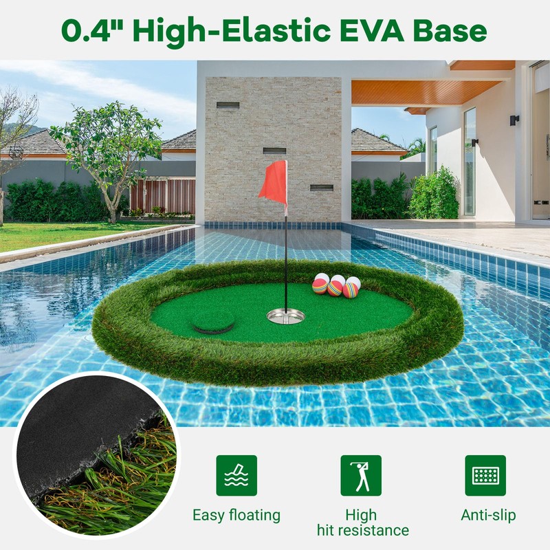 ULTIMATE Floating Golf Green for Pool, Floating Chipping Green Mat
