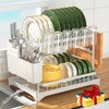 QECOUI 2 Tier Dish Drying Rack for Kitchen Counter, Dish