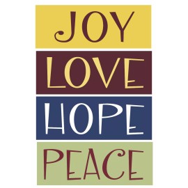 Designs by Joanie Joanie Stencil 3" Hope Joy Love Peace Country Family Christmas Winter Craft Sign