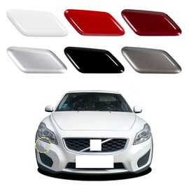 Goholy Car Front Bumper Headlight Washer Cover Compatible with Volvo C30 2010 2011 2012 2013 Headlight Washer Nozzles Cover 39863927 39863944 Water Spray Cover Black Right Passenger Side